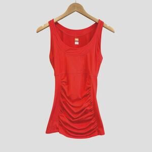 LUCY Power Supplex Nylon Blend Salmon Gathered Front Pullover Workout Tank Small